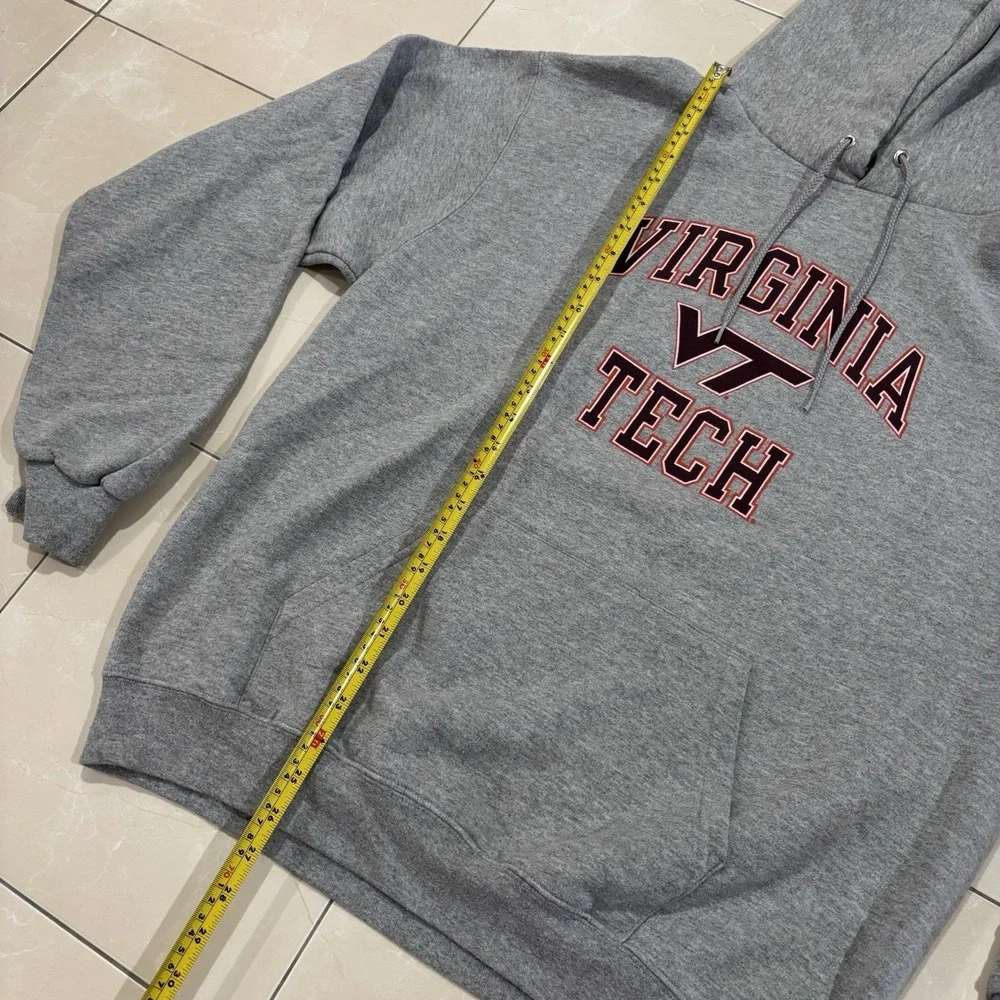 Vintage Virginia Tech Champion Hoodie Sweatshirt Men's Large College Y2K Gray